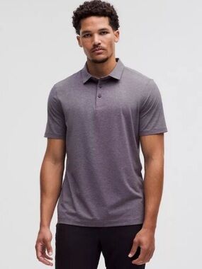 LULULEMON Purple Evolution Performance Stretch Short Sleeve Polo Shirt
